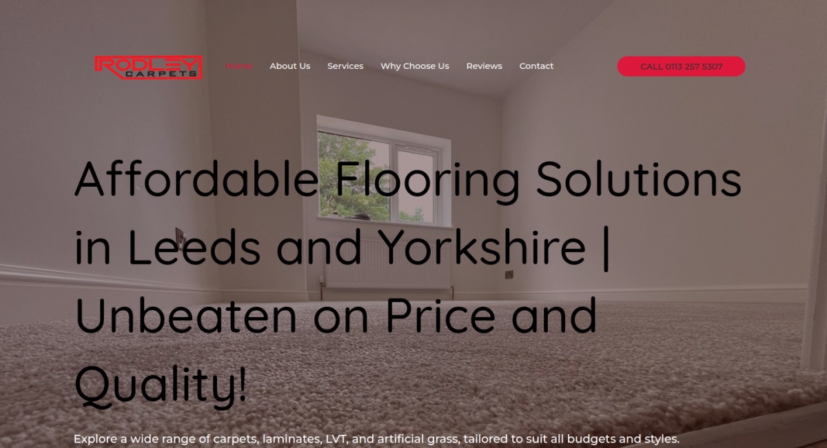 Rodley Carpets website, Carpets and flooring, built by PhD Networks