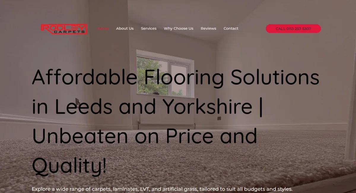 Rodley Carpets website, Carpets and flooring, built by PhD Networks