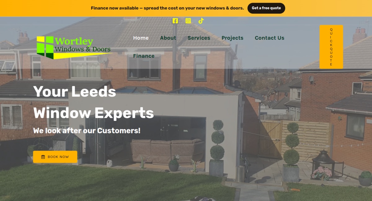 Wortley Windows website, Windows and doors, built by PhD Networks